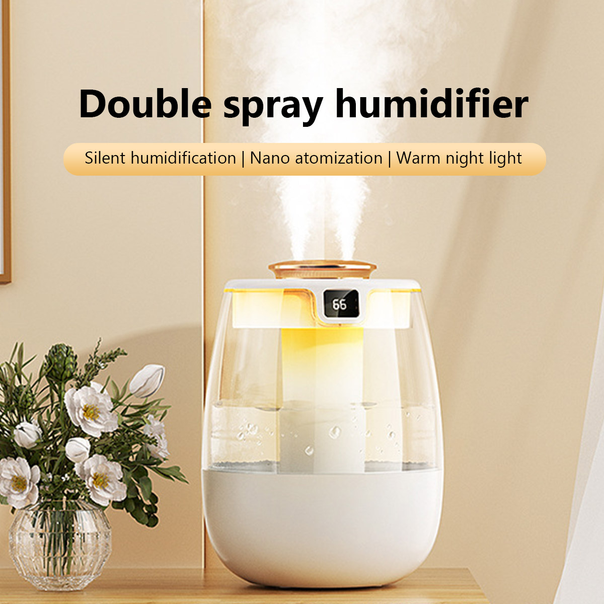 Home Fragrance Organic - 1.3L مرطب الهواء منفذ رذاذ مزدوج
